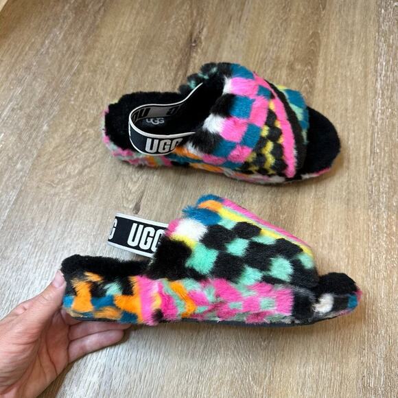 Ugg Fluff Yeah Slide Checks Slippers - Picture 1 of 5